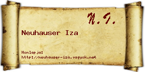 Neuhauser Iza névjegykártya